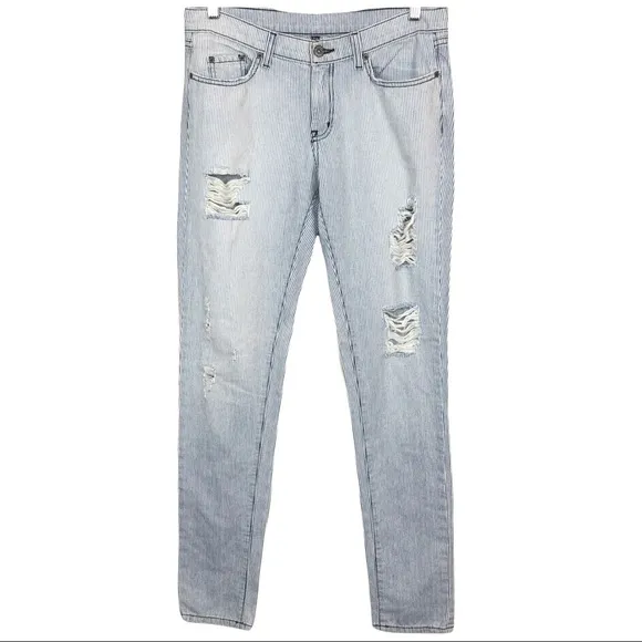Carmar Slim Fit Eddie Pin Striped Ripped Distressed Skinny Jeans
          
      NWT