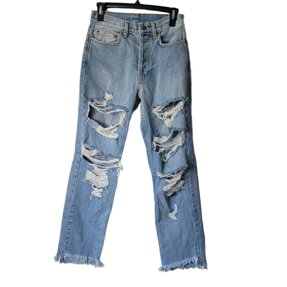 Carmar high waist button fly distressed jeans size 26