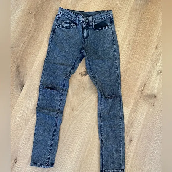 CARMAR low rise acid wash black skinny jeans