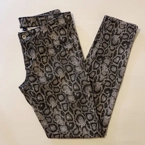 LF Carmar Python Snake Print Skinny Jeans