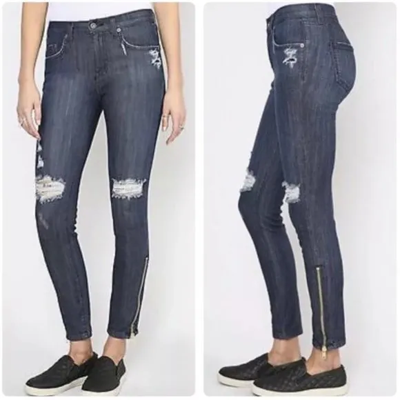 Carmar LF Distressed Ankle Zipper Jeans, 23