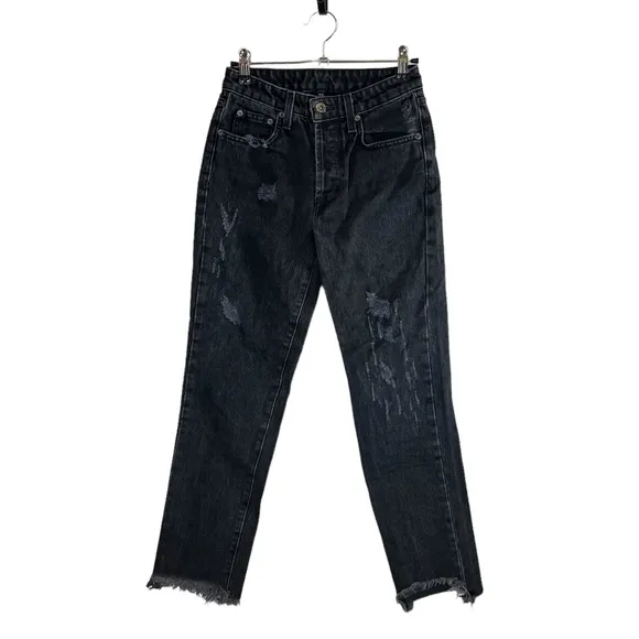Carmar Distressed Straight Leg Jeans Raw Hem
