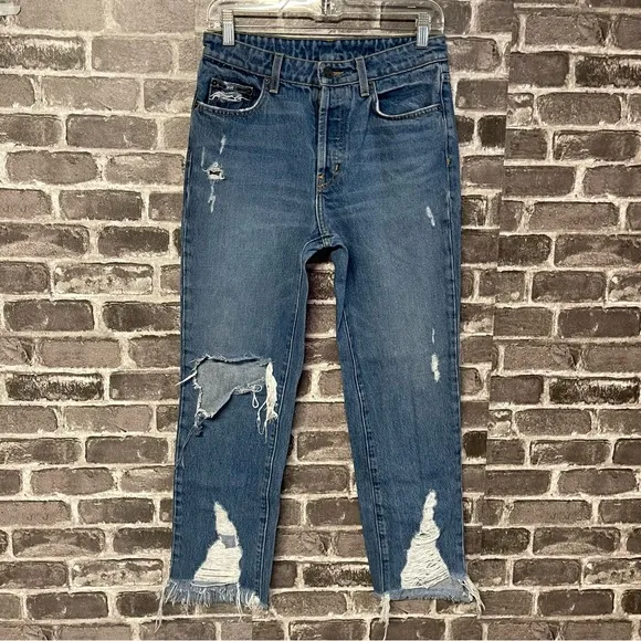 Carmar DAKOTA EMELIA DISTRESSED KNEE CROP JEANS