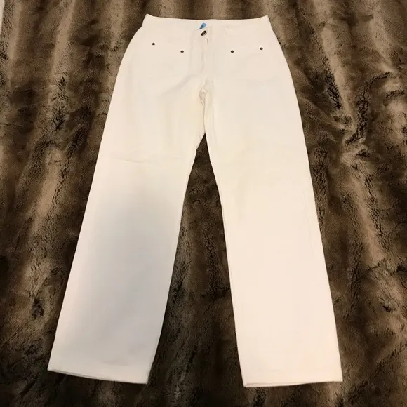 CELINE white demin jeans front pockets