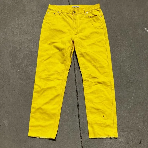 Celine Yellow Cut off Jeans
