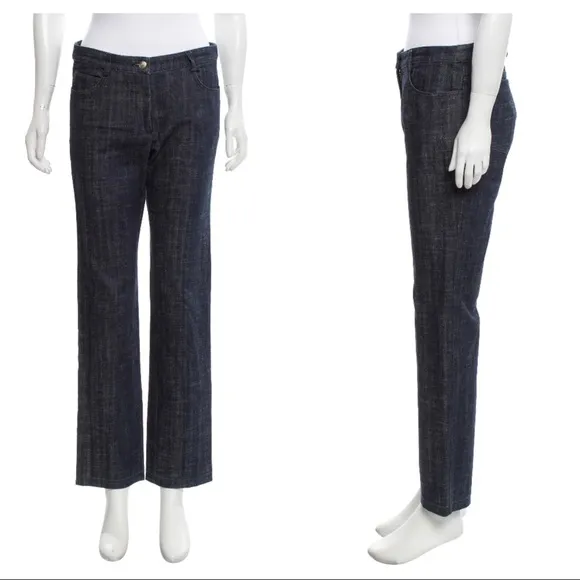 Chanel mid-rise straight leg jeans