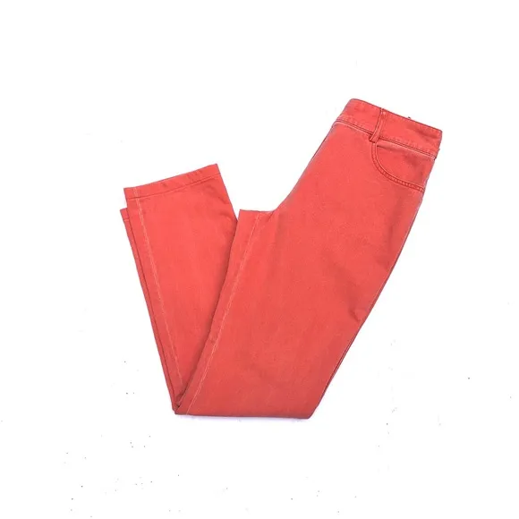 Chanel Red High Waist Jeans Sz 38, 6 US