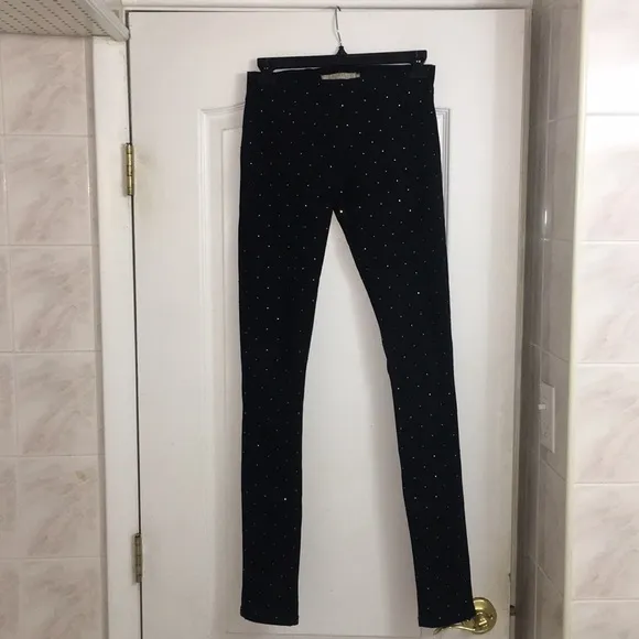 CHARLEY 5.0 Black Rhinestone Jeggings Jeans