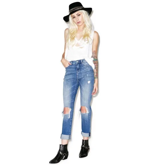 Cheap Monday High-Waisted Distressed Jeans
          
      Boutique