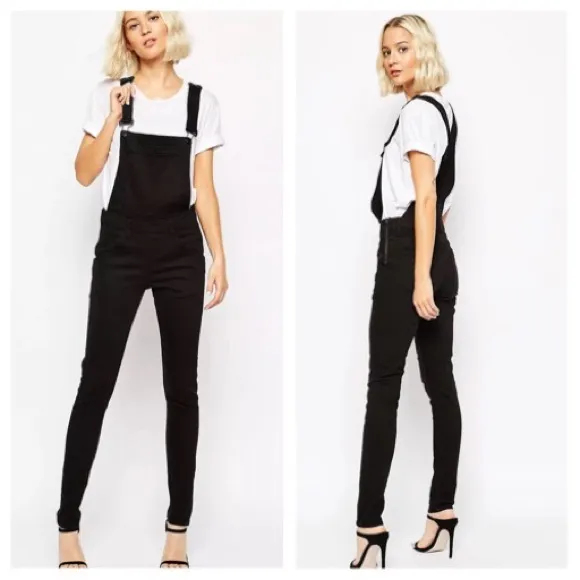 ASOS Cheap Monday High Rise Black Skinny Overalls