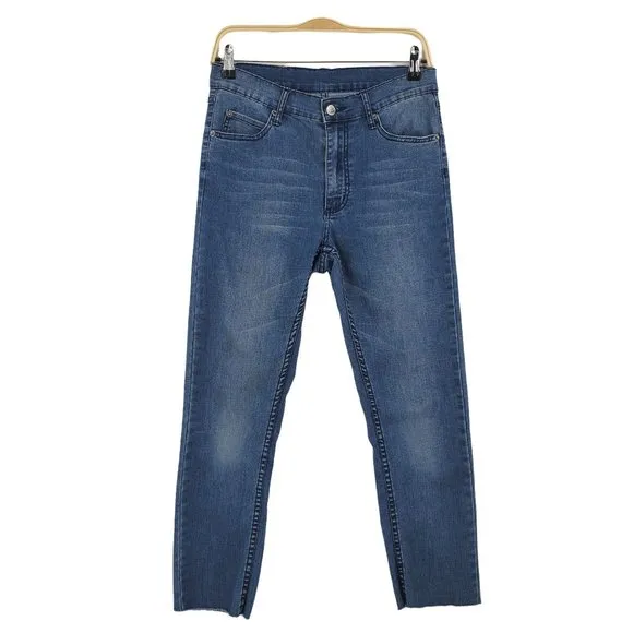 Cheap Monday Blue Second Skin Default Mid Rise Cutoff Skinny Jeans
