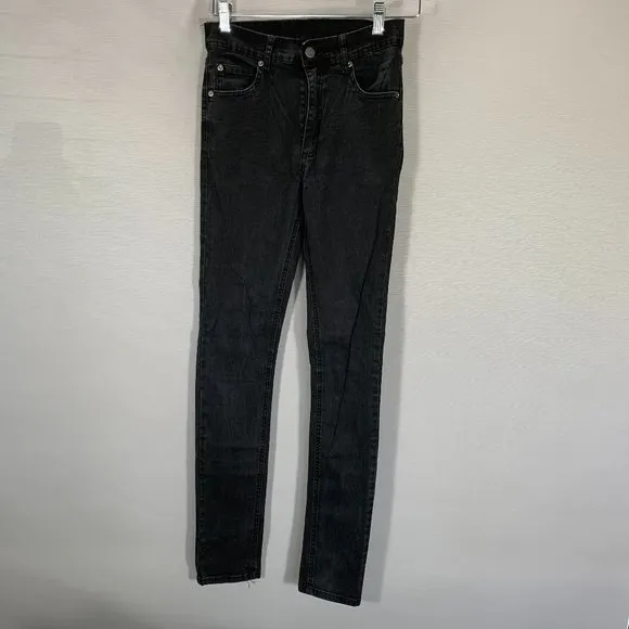 Cheap Monday Jeans Womens 27 Second Skin Very Stretch Skinny Black Cotton Blend
