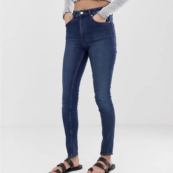 Cheap Monday ASOS High Skin Blue Blue High Rise Skinny Denim Jeans