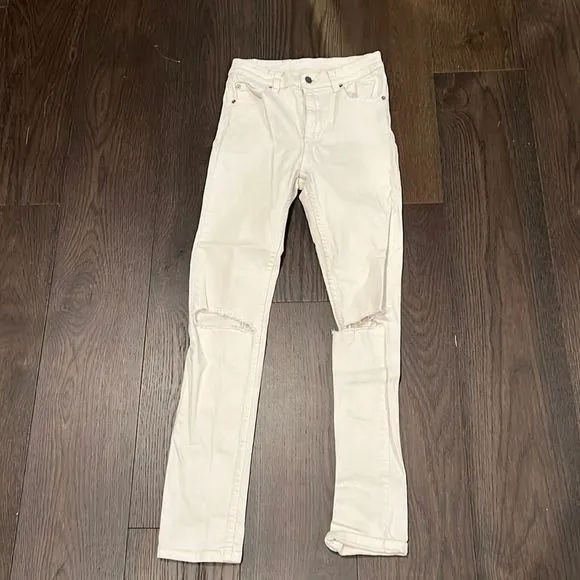 Cheap Monday - Washed White Skinny Jeans Size 29/32