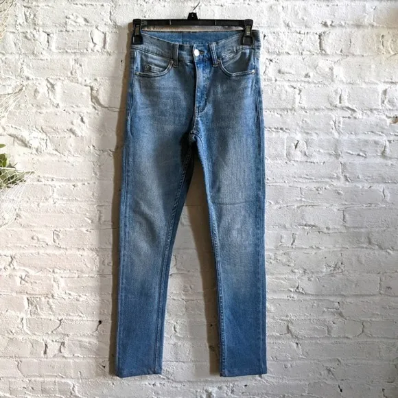 Y2K Vintage Denim Light Acid Wash Cheap Monday Skinny Straight Jeans Pants