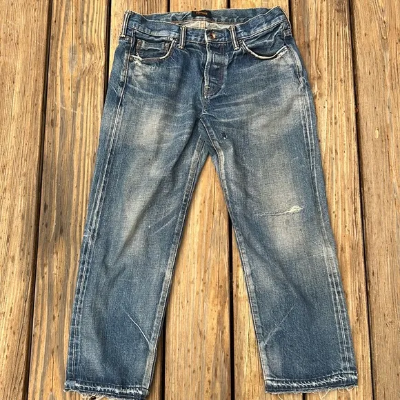 Chimala Distressed Selvedge straight jeans