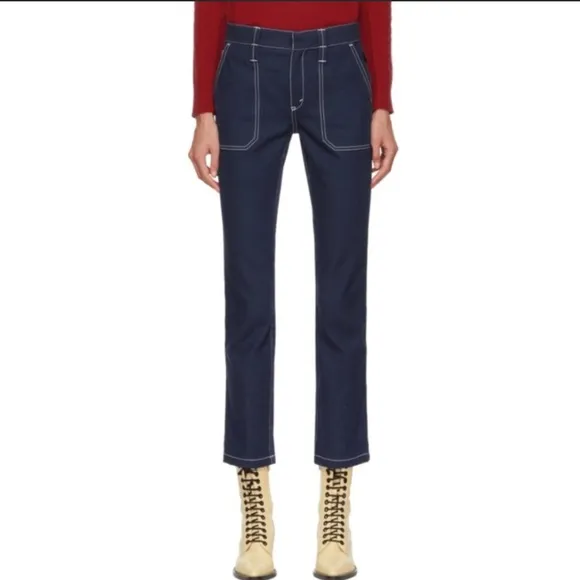 Chloe contrast stitch dark blue jeans
          
      NWT