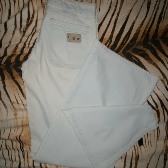 Chloé Light Wash Blue Mid-Rise Flare Leg Jeans