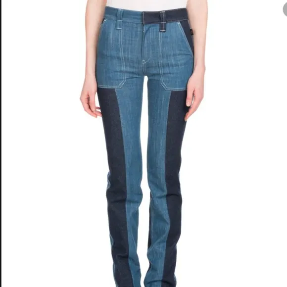 Chloé Patch Pocket Straight Leg Bicolor Jeans
          
      NWT