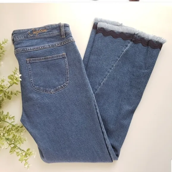 See by Chloe contrast spiral crop flare jeans
