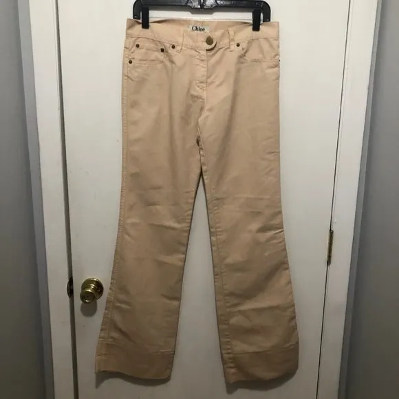 Chloe Cotton Poly Wide Leg Flare Jeans Antelope