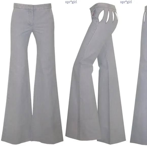 NEW Chloé Chloe Net-a-Porter Wide Leg Flare Trouser Dress Jeans Pants 2 36 TALL
          
      NWT