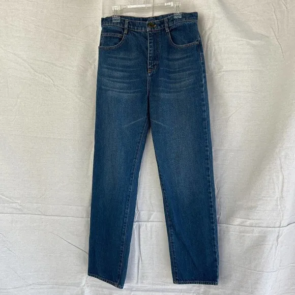 Chloe High Waist Denim Blue Straight Leg Jeans