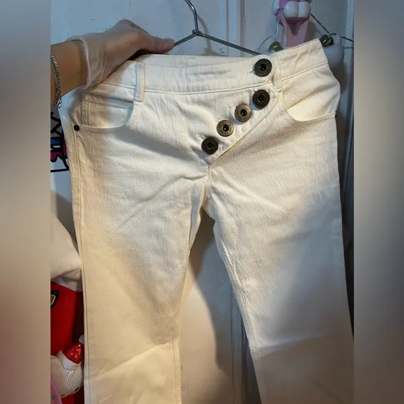 Chloe asymmetrical buttons jeans