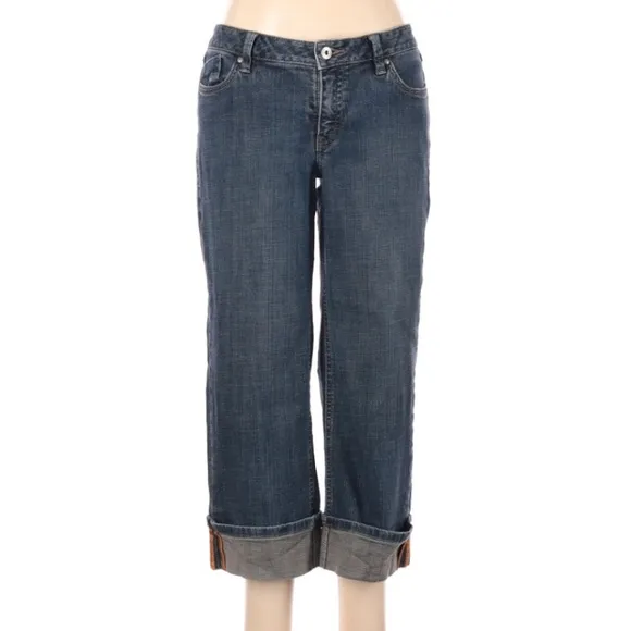 Christopher Blue cuffed cropped jeans capris 8