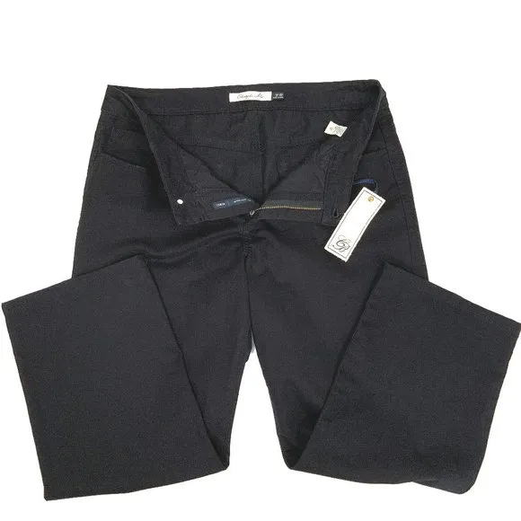 New Christopher Blue Black Mid-Rise Crop Pants Jeans Sz 12