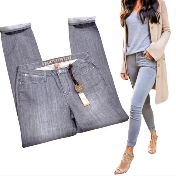 𝅺Christopher Blue Gray slim leg cigarette cut jeans NWT
          
      NWT
