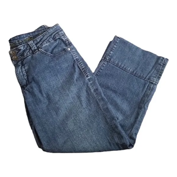CHRISTOPHER Blue Cropped Flare Blue Jeans Size 8