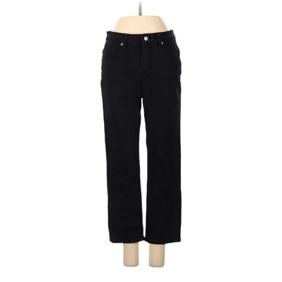 CHRISTOPHER BLUE black straight-Leg cropped jeans | size 2