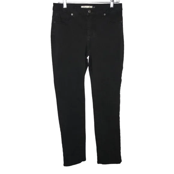 Christopher Blue Isabel Mid Rise Skinny Ankle Crop Size 12 Black 27” Inseam