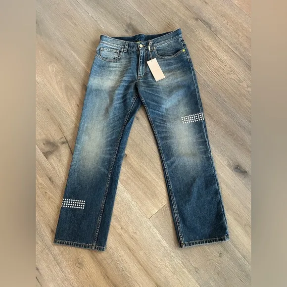 CHRISTOPHER KANE Studded Straight Leg Blue Jeans NWT
          
      NWT