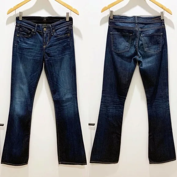 Citizens of Humanity Dark Wash Denim Dita Petite Bootcut Leg Mid Rise Jeans