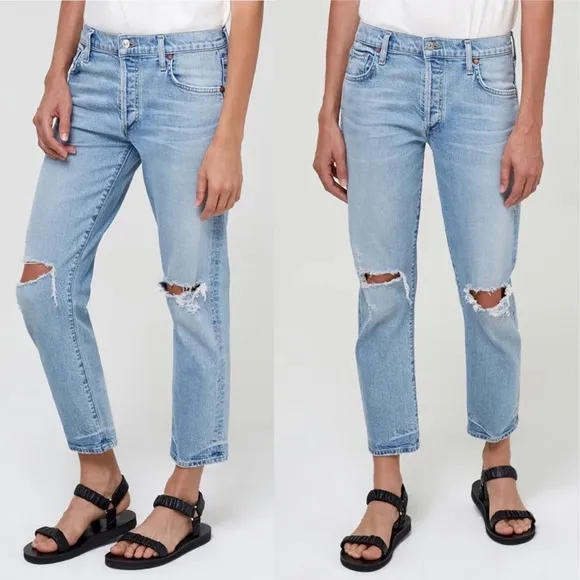 Citizens For Humanity Emerson Slim Boyfriend Destroyed Knee
