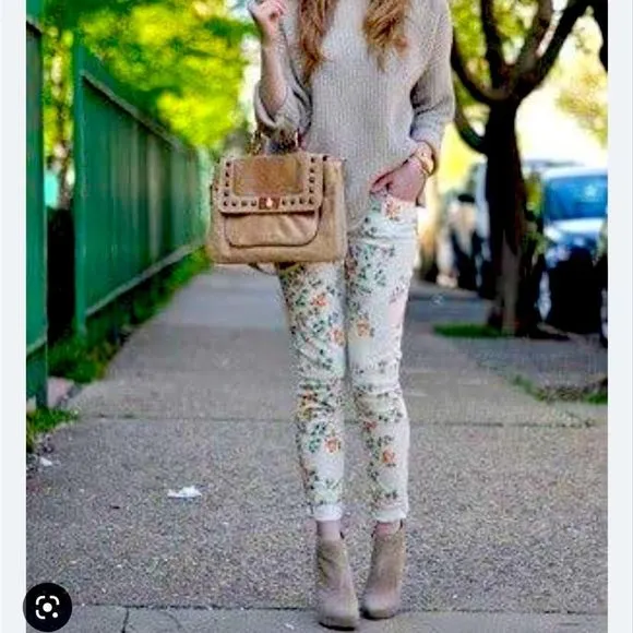 Citizens of Humanity light blue floral jeans