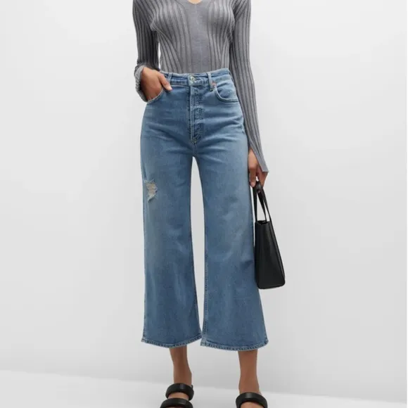 NWT $228 Citizens Of Humanity Sacha Straight Wide Cropped Jeans  - size 32!
          
      NWT