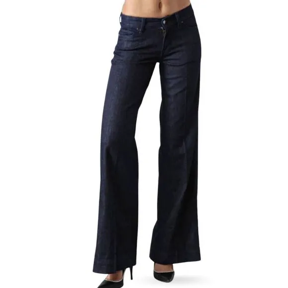 Citizens of Humanity Hutton Stretch High-Rise Wide Leg Jeans in Dark Paris size