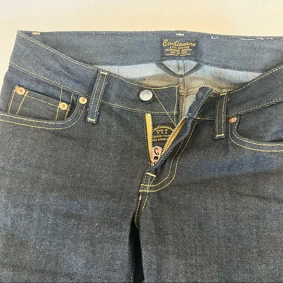 Civilianaire Jeans Raw Japanese Selvedge Dark Blue Super Slim Size 25