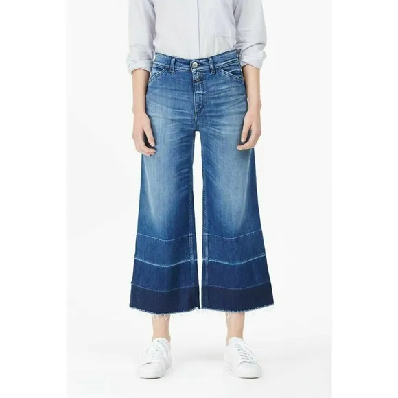 CLOSED Women Niki Candiani Italian Premium Denim flare Frayed hems Jean 26