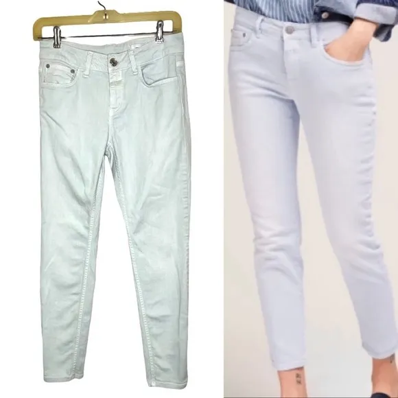 Closed Baker Light Blue-Green Mid Rise Skinny Ankle 27
