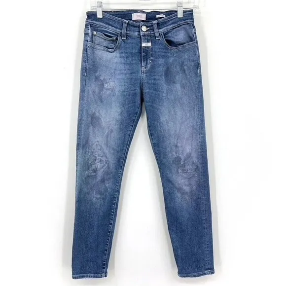 CLOSED BLUE BAKER COTTON BLEND JEANS SZ 27 Blue Purple Wash Skinny Stretch