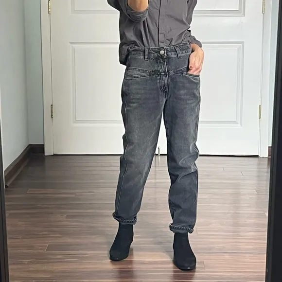 Closed Pedal Pusher made in Italy organic cotton ridged black faded jeans