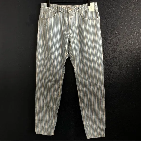 Closed Womens Mid Waist Slim Fit Pinstripe Baker Denim Jeans
          
      NWT