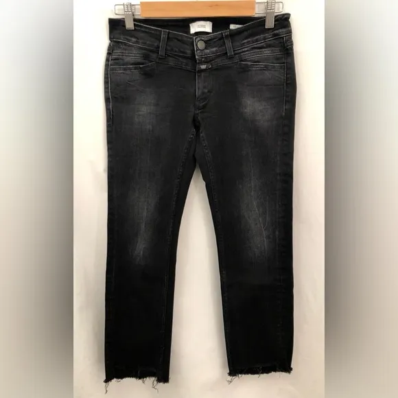 CLOSED Starlet 1721 Jeans Skinny Stretch Black Raw Hem Made in Italy Size 26