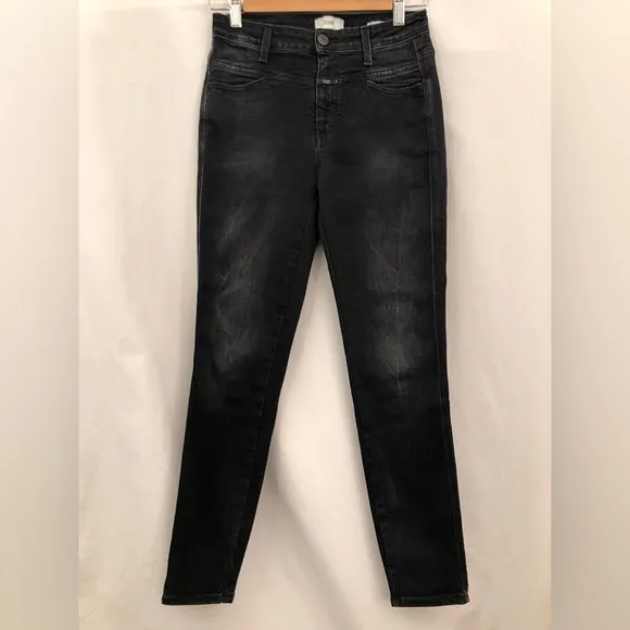 CLOSED Anthropologie Skinny Pusher 1721 Jeans Black Made In Italy Size 26