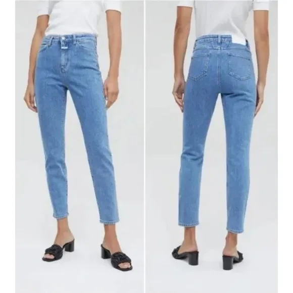 Closed Women’s Baker C91833 Blue Slim Mid Waist Organic Cotton Denim Jean Sz 27