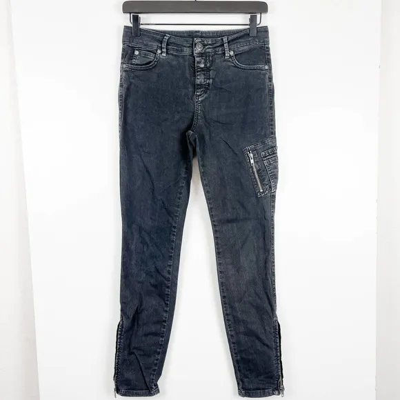Closed Womens Size 26 Claire High Rise Skinny Ankle Zipper Jeans Black